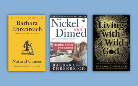 book covers on a blue background